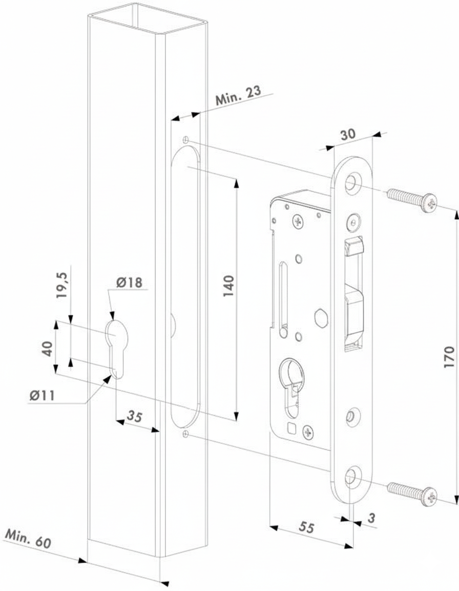 Insteek slot voor poorten hek-kopen