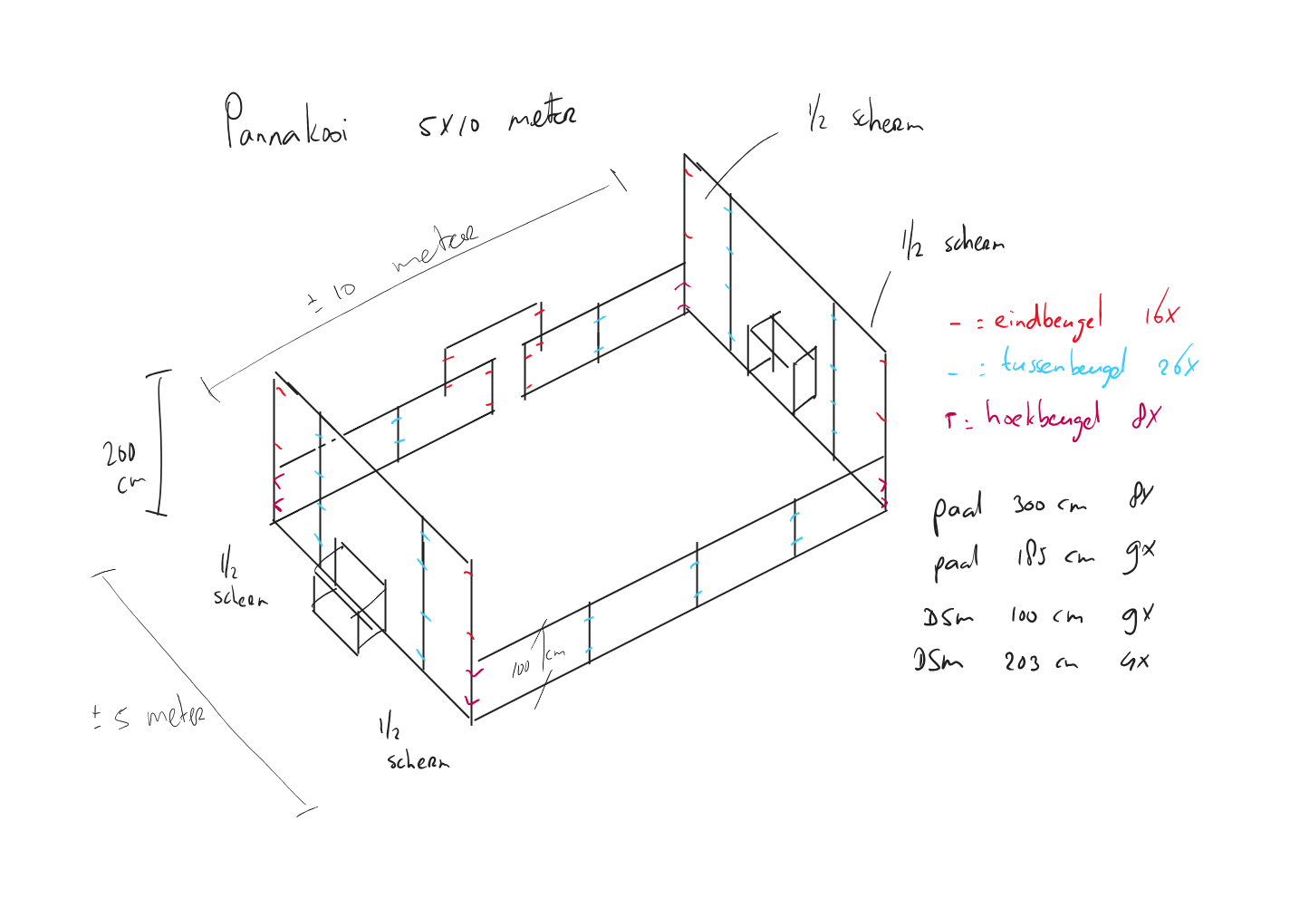 Pannakooi 10 bij 5 meter hek-kopen