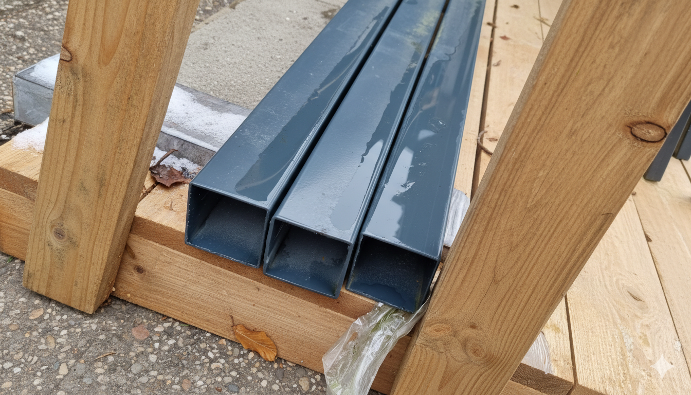 Spijlenhekwerk doorgestoken 2x  - Complete pakket - Antracietgrijs