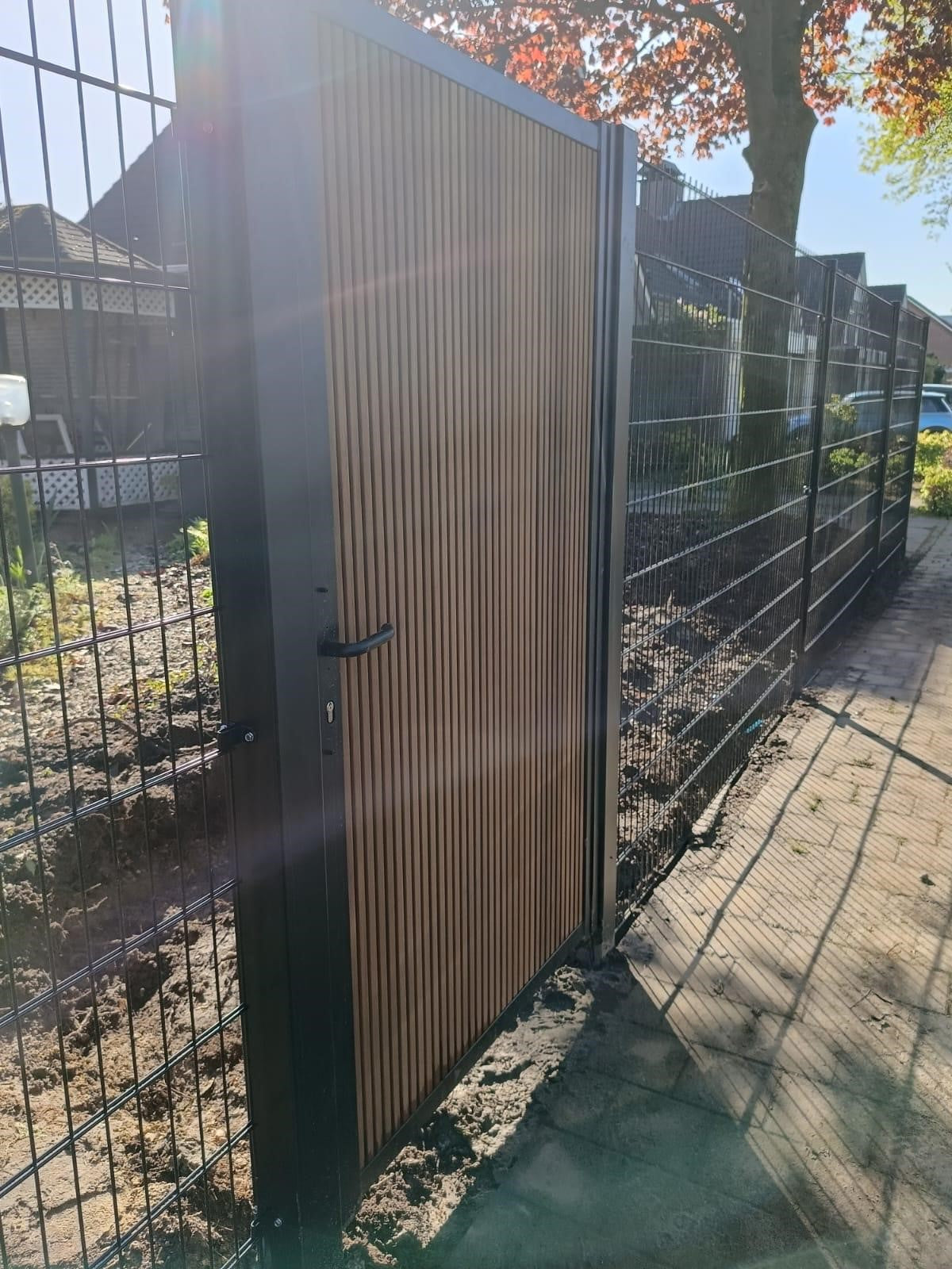 Pluteo Enkele poort met hout Ayous hek-kopen