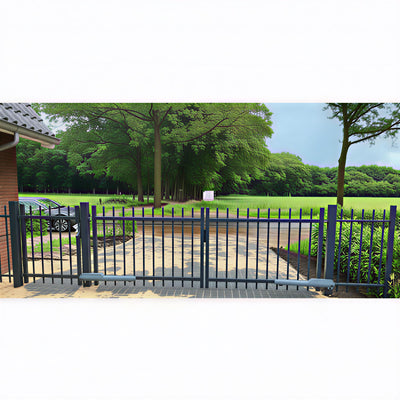 Dubbele poort Spijlen rond Ø25 doorgestoken - incl. slotset